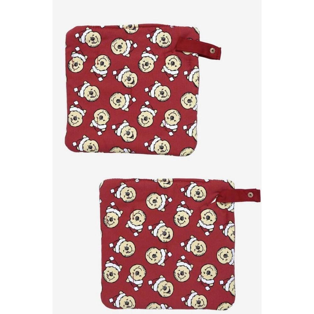 Pot Holder Disney Winnie the Pooh Santa Holiday Christmas, Kawaii Oven Pads - Picture 2 of 2